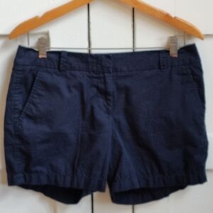 J. Crew Women's Navy Blue Broken-In 100% Cotton Chino Shorts | Size 6